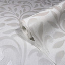 Grafisk tapet, non-woven Novamur Jackie hvid, perlemor