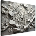 Leinwandbild Graue Abstraktion 3D