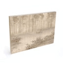 Houten Wanddecoratie bos bij het meer in beige mist - Ms Tiff