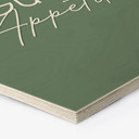 Hexagon-Holzbild Guten Appetit - Alu-Dibond