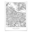 Plakat mapa miasta Amsterdam