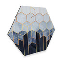 Hexagon Dibond Fredriksson - Blauw Witte Hexagons