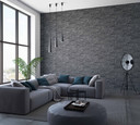 Sten-effekt tapet, sort non-woven tapet