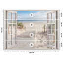 Fototapete Fensterblick Strand Meer Natur