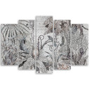 5 stykke lærredstryk Mosaikjungle