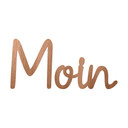 3D Holz Schriftzug Moin - norddeutscher Gruß - Mahagoni