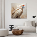 Canvasbillede, Fuglepapegøje beige malet