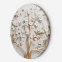 Rundt lærredsvægmaleri Gylden magnolieblomst Glamour 3D