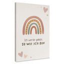 Leinwandbild mit Boho-Regenbogen - Affirmation 'Ich werde geliebt' für Kinder