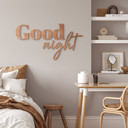 drewniany napis 3D do sypialni - Good Night - Mahoń