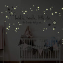 Wallsticker Twinkle Twinkle little star som er selvoplysende i mørke - vægprint