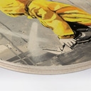 Houten Wanddecoratie Kind met Papieren Bootje Streetart - Habib - Rond
