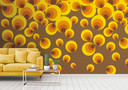 retro behang geel oranje - vliesbehang retro & vintage Livingwalls - mat en glad