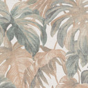 Non-woven tapet blad i beige blå greige tropisk modern med monstera look