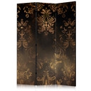 Paravent, Raumteiler freistehend, Trennwand - Baroque Ornaments in Patinated Gold and Bronze - Retro
