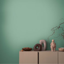 Papel pintado texturado en lino verde menta - papel pintado no tejido moderno, fresco y armonioso