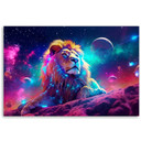 Canvas print neon løve abstraktion