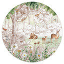 Naklejka na ścianę Kikki Belle - Forest friends spring - okrągła