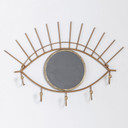 Wandspiegel Goldenes Auge mit Haken - Metall, Goldoptik - 60x42x5 cm