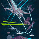 Vlies Fototapete - Star Wars Classic Concrete X-Wing - 200 x 280 cm