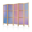 Japanischer Paravent, Raumteiler freistehend, Trennwand - Rainbow Gradient Resembling Mist