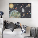 Leinwandbild Sonnensystem mit Planeten und Erde - Ms Tiff