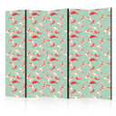 Paravent, Raumteiler freistehend, Trennwand - Fish and Japanese Pattern