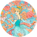 Selvklæbende non-woven tapet - Cinderella Pastel Dreams - 125 x 125 cm