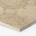 Sekskantet billede af træ Elegant Mandala i sandguld - Bloomery Decor