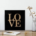 Wandbild Love - Gold Glitzer