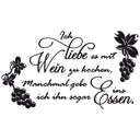 Wandtattoo Ich liebe es mit Wein zu kochen...