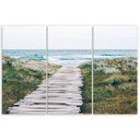 3 stykke lærredsprint, Beach Sea Dunes Grass