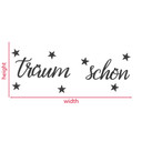 3D Schriftzug Träum Schön mit Sternen - MDF Deko 