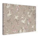 Obraz na płótnie Cranes in a Cherry Blossom Rush Beige - Bloomery Decor