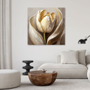 Leinwandbild Tulpenblumen wie handgemalt