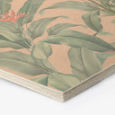 Sekskantet billede af træ Urban Jungle Tropical Leaves Pink - Bloomery Decor