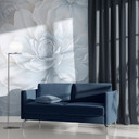 Tapet med blommotiv Big Pictures grå 2,50 x 2,70 m