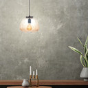 Pendelleuchte Junis, braun, 176 x 25 cm, Glas Pendelleuchte