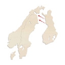 Drewniana okleina artystyczna z topoli - Mapa Skandynawii