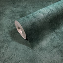 Non-woven tapet i betonlook, ensfarvet grøn Tekstur 