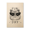 Plakat drewniany kot w okularach przeciwsłonecznych - Fun Friday Cat - Korenkova