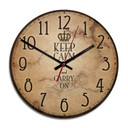 Horloge murale en bois - Keep Calm and Carry on