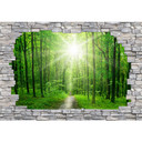 Fototapet - 3D Skov og mur