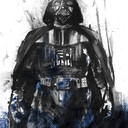 Vlies Fototapete - Star Wars Watercolor Vader - 200 x 280 cm