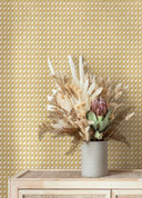 non-woven tapet i trælook og vævet look beige træeffekt