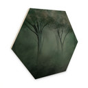 Houten Wanddecoratie bos magie in de ochtendnevel groen - Ms Tiff