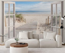 Fototapete Fensterblick Strand Meer Natur