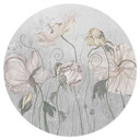Bloemen muursticker in vintage stijl in grijs - Ms Tiff - Rond