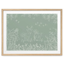 Poster Deux Chevreuils dans la Prairie Fleurie - Oliver Robins