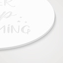 Akrylglasbillede, vinduesbillede til ophængning Never stop dreaming - rund